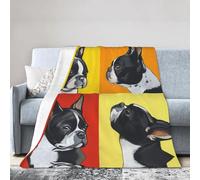 ESASAM Super Soft Flannel Blanket Cute Pug, Warm And Not Pilling, Super Light