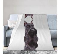 ESASAM Super Soft Flannel Blanket Cute Schnauzer Dog, Warm And Not Pilling, Super Light