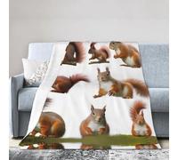 ESASAM Super Soft Flannel Blanket Cute Squirrel, Warm And Not Pilling, Super Light