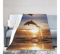 ESASAM Super Soft Flannel Blanket Funny Animal Dolphin, Warm And Not Pilling, Super Light