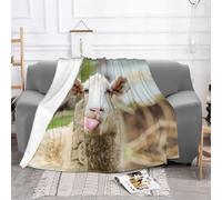 ESASAM Super Soft Flannel Blanket Funny Naughty Sheep Tongue Cute Animal, Durable, Comfortable And Fashionable, With Excellent Hand Feeling