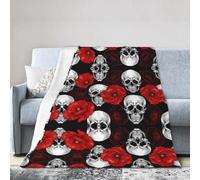 ESASAM Super Soft Flannel Blanket Halloween Skull, Warm And Not Pilling, Super Light