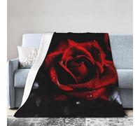 ESASAM Super Soft Flannel Blanket Red Rose, Warm And Not Pilling, Super Light