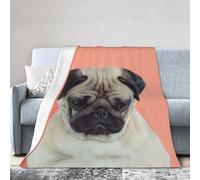 ESASAM Super Soft Flannel Blanket Sad Dog, Warm And Not Pilling, Super Light