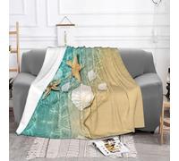 ESASAM Super Soft Flannel Blanket Starfish And Seashell Pattern, Durable, Comfortable And Fashionable, With Excellent Hand Feeling