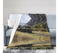 ESASAM Super Soft Flannel Blanket Steam Locomotive Train, Warm And Not Pilling, Super Light