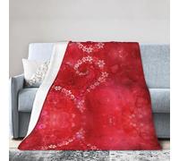 ESASAM Super Soft Flannel Blanket Valentine'S Day Red Heart Flower, Warm And Not Pilling, Super Light