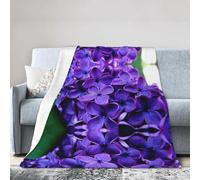 ESASAM Super Soft Flannel Blanket Violet Flower, Warm And Not Pilling, Super Light
