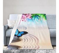 ESASAM Super Soft Flannel Blanket Zen Design Butterfly, Warm And Not Pilling, Super Light