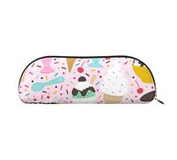 ESASAM Sweet Ice Cream Leather Semi-Circular Storage Bag, Semi-Circular Shape, Simple and Fashionable
