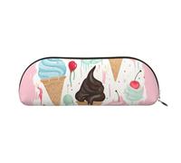 ESASAM Sweet Ice Cream Leather Semi-Circular Storage Bag, Semi-Circular Shape, Simple and Fashionable