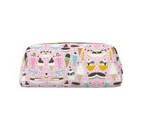 ESASAM Sweet Ice Cream Leather Zipper Three-Dimensional Pencil Case, Simple and Elegant, Fashionable and Practical