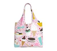 ESASAM Sweet Ice Cream Stylish Canvas One-Shoulder Commuter Bag-Suitable For Daily Use And Urban Exploration