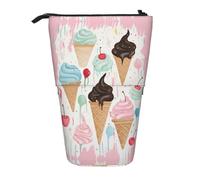 ESASAM Sweet Ice Cream Vertical Retractable Pencil Case, Easy to Use, Adjustable Size According to Needs