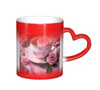 ESASAM Tea Cups with Roses Romantic Shabby Starry Sky Color Changing Mug, Adding A Touch of Magic to Your Daily Life