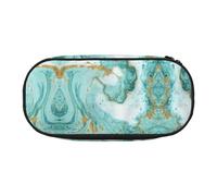 ESASAM Teal and Gold Marble Fashion Pencil Case-The Necessary Storage Space for Pens, Pencils and Stationery