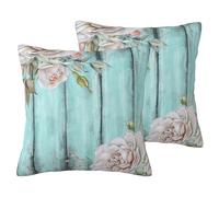 ESASAM Teal Barn Door Floral 2-Piece Imitation Linen Pillowcase, Thick And Stylish, Providing You With The Most Peaceful Relaxation