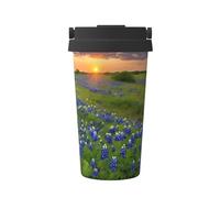 ESASAM Texas Bluebonnets Scenery Handheld Insulated Coffee Cup, with Good Insulation Effect and Easy to Carry