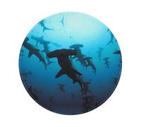 ESASAM Thickened Design Of Non-Slip Rubber Mouse Pad 8in (Round) Hammerhead Sharks, Stylish And Durable.