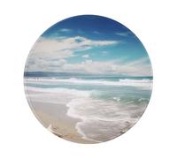ESASAM Thickened Design Of Non-Slip Rubber Mouse Pad 8in (Round) Ocean Beach, Stylish And Durable.