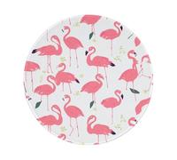 ESASAM Thickened Design Of Non-Slip Rubber Mouse Pad 8in (Round) Pink Flamingo Pattern, Stylish And Durable.