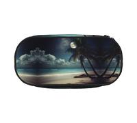 ESASAM Tropical Beach Palm Tree with Full Moon Fashion Pencil Case-The Necessary Storage Space for Pens, Pencils and Stationery