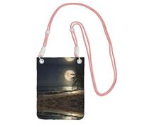 ESASAM Tropical Beach Palm Tree With Full Moon Starry Night A Large Capacity Crossbody Phone Case For Worry Free Travel