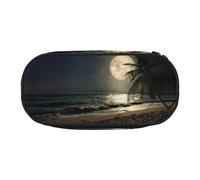 ESASAM Tropical Beach Palm Tree with Full Moon Starry Night Fashion Pencil Case-The Necessary Storage Space for Pens, Pencils and Stationery