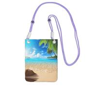 ESASAM Tropical Beach Plant Theme A Large Capacity Crossbody Phone Case For Worry Free Travel