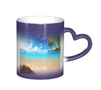 ESASAM Tropical Beach Plant Theme Starry Sky Color Changing Mug, Adding A Touch of Magic to Your Daily Life