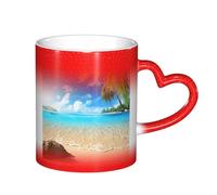 ESASAM Tropical Beach Plant Theme Starry Sky Color Changing Mug, Adding A Touch of Magic to Your Daily Life