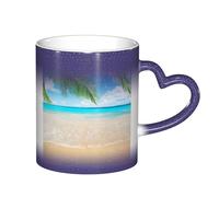 ESASAM Tropical Beach Plant Theme Starry Sky Color Changing Mug, Adding A Touch of Magic to Your Daily Life