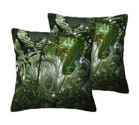 ESASAM Tropical Rainforest 2-Piece Imitation Linen Pillowcase, Thick And Stylish, Providing You With The Most Peaceful Relaxation