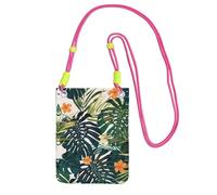 ESASAM Tropical Summer Hawaiian Flower Palm Leaves A Large Capacity Crossbody Phone Case For Worry Free Travel