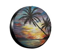 Esasam Tropical Sunset All-Weather Tire Cover - Universally Fitting Durable Tyre Bags For Multiple Vehicles - Ultimate Protection For Spare Tires