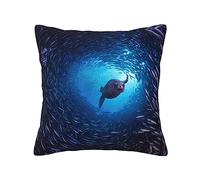 ESASAM Underwater Sea Lion Print Stylish Throw Pillow - Double-Sided Printed Design, 100% Polyester Material