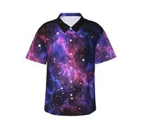 ESASAM Universe Galaxy Star Space Men's Hawaiian Shirt - Tropical Print Button Down Short Sleeve Beach Shirt, Beach Party Shirt, Vacation Shirt, Short Sleeve Shirt, Casual Shirt