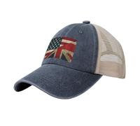 ESASAM USA UK Flag Cowboy Mesh Baseball Cap - Breathable and Stylish Outdoor Hat for Men and Women, Baseball Hat, Sun Protection Hat, Unisex Hat