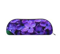 ESASAM Violet Flower Leather Semi-Circular Storage Bag, Semi-Circular Shape, Simple and Fashionable