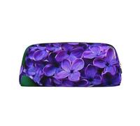 ESASAM Violet Flower Leather Zipper Three-Dimensional Pencil Case, Simple and Elegant, Fashionable and Practical