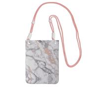 ESASAM White Marble Rose Gold A Large Capacity Crossbody Phone Case For Worry Free Travel