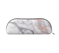 ESASAM White Marble Rose Gold Leather Semi-Circular Storage Bag, Semi-Circular Shape, Simple and Fashionable