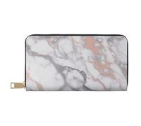 ESASAM White Marble Rose Gold Long Imitation Leather Wallet, Stylish, Practical, and Durable
