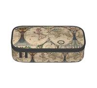 ESASAM World Map Print Stylish Pencil Case - Oxford Fabric, Spacious, and Durable Design for Organized Storage