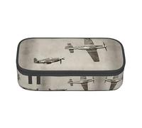 ESASAM World War 2 Aircraft Airplane Print Stylish Pencil Case - Oxford Fabric, Spacious, and Durable Design for Organized Storage