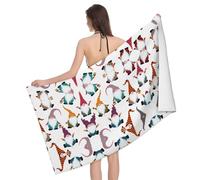 ESASAM Xmas Funny Gnomes Print Premium Bath Towel - Luxurious, Super Absorbent, And Stylish