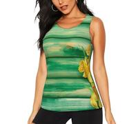 ESASAM Yellow Daffodils Flowers Women's Workout Tank Top - Quick-Drying Sleeveless Shirt for Active Lifestyle, Gym Clothes, Running Shirts, Wicking Tops, Breathable Activewear