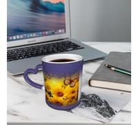 ESASAM Yellow Flowers Butterflies Starry Sky Color Changing Mug, Adding A Touch of Magic to Your Daily Life