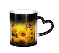 ESASAM Yellow Flowers Butterflies Starry Sky Color Changing Mug, Adding A Touch of Magic to Your Daily Life