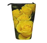 ESASAM Yellow Roses Vertical Retractable Pencil Case, Easy to Use, Adjustable Size According to Needs